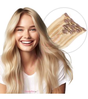 Strawberry Blonde & Bleach Blonde #27/613 Clip-ins Human Hair