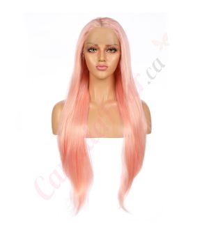 G170728026-v2 - Long Pink Synthetic Hair Wig  [FINAL SALE]