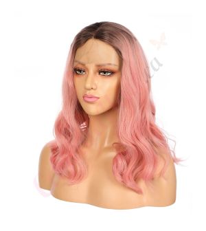 G1904787-v2 - Short Pink Synthetic Hair Wig [FINAL SALE]
