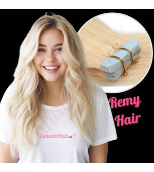 Bleach Blonde #613 Tape-ins Remy Hair