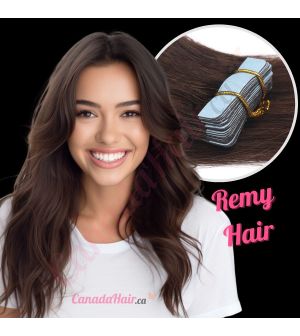 Dark Brown #2 Tape-ins Remy Hair