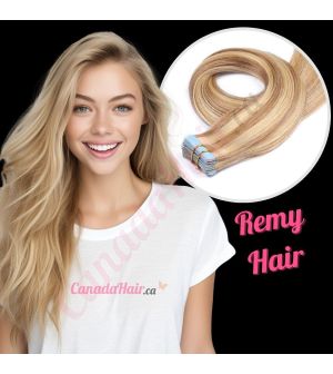 Honey Brown & Ash Blonde #12/24 Tape-ins Remy Hair