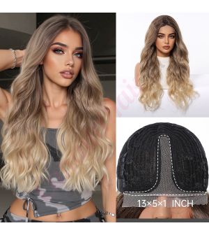 WG1001-1 Ash Brown with Blonde Ombre Synthetic Curly Trendy Styles Wig [FINAL SALE]