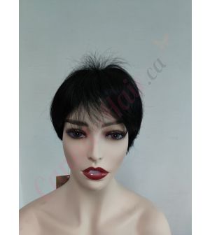 NIKI8H24 #STOP-1 - Short Black Wig 50% Synthetic Hair & 50% Human Hair #STOP-1 [Final Sale]