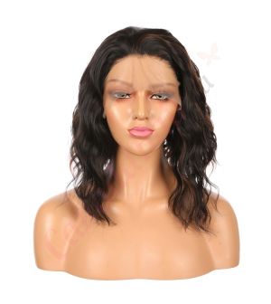 B1707301-v3 - Short Black Synthetic Hair Wig  [FINAL SALE]