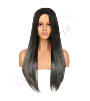 DM1707373-v4 - Long Black Grey Ombre Synthetic Hair Wig  [FINAL SALE]