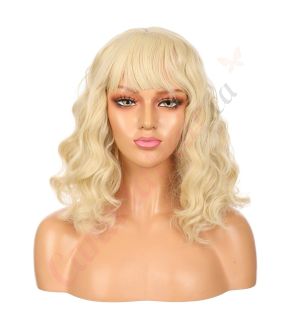 DM1707395-v4 - Short Blonde Synthetic Hair Wig With Bangs [FINAL SALE]