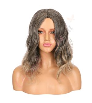 DM1707469-v4 - Short Ombre Brown Synthetic Hair Wig [FINAL SALE]