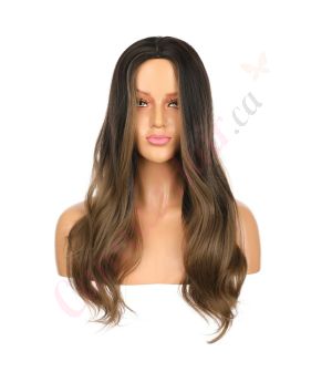 DM2031287-v4 - Long Ombre Brown Synthetic Hair Wig  [FINAL SALE]