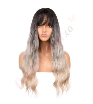 DM2031301-v4 - Long Ombre Grey Synthetic Hair Wig With Bangs [FINAL SALE]