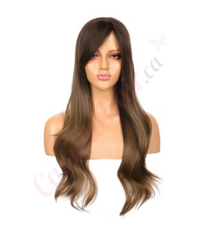 DM2031312-v4 - Long Ombre Brown Synthetic Hair Wig  [FINAL SALE]