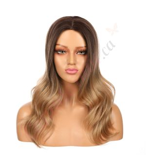 DM2031319-v4 - Long Ombre Brown Blonde Synthetic Hair Wig  [FINAL SALE]