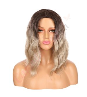 DM2031321-v4 - Short Ombre Blonde Synthetic Hair Wig  [FINAL SALE]
