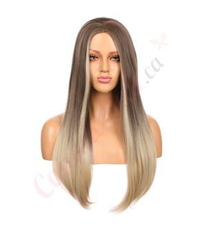 DM2031328-v4 - Long Ombre Brown Blonde  Synthetic Hair Wig [FINAL SALE]