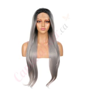 G1611001C-v4 - Long Grey Synthetic Hair Wig  [FINAL SALE]