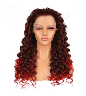 G1611075-v3 - Long Ombre Red Synthetic Hair Wig [FINAL SALE]