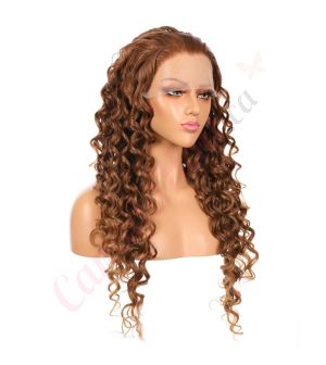 G1611197-v3 - Long Honey Brown Synthetic Hair Wig [FINAL SALE]