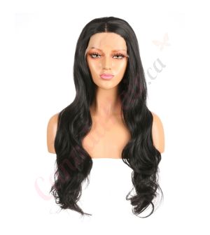 G1611202-v3 - Long Black Synthetic Hair Wig  [FINAL SALE]