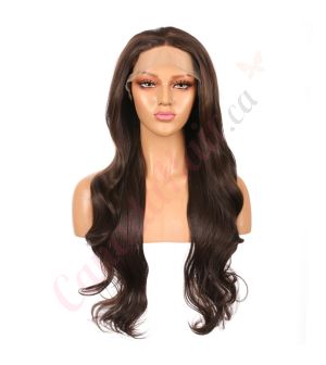 G1611224C-v3 - Long Brunette Brown Synthetic Hair Wig  [FINAL SALE]