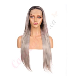 G1901636C-v3 - Long Grey Synthetic Hair Wig [FINAL SALE]