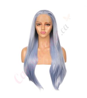 G1904889-v4 - Long Pastel Blue Synthetic Hair Wig  [FINAL SALE]