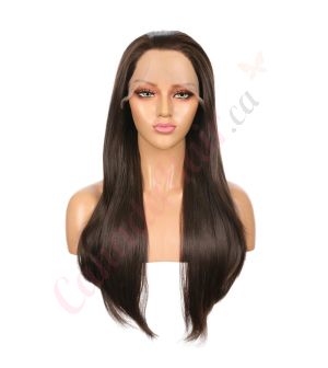 X1707456-v4 - Long Brown Synthetic Hair Wig  [FINAL SALE]