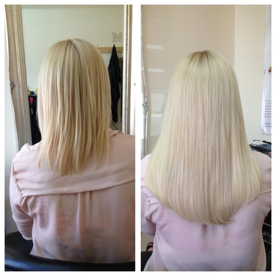 Before after hair extensions