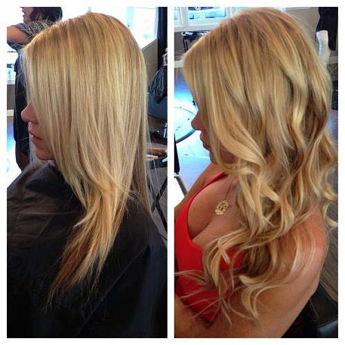 Before after hair extensions