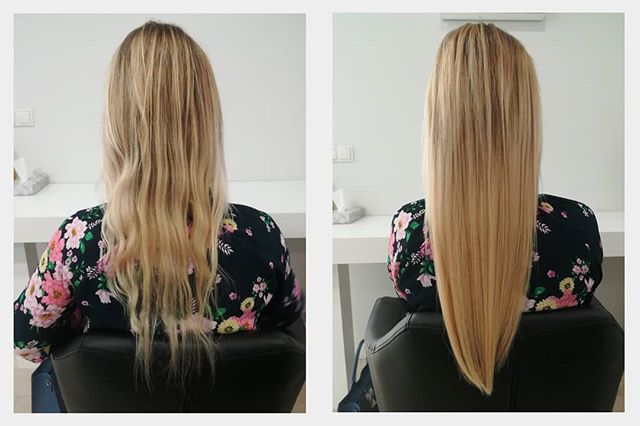 Before after hair extensions