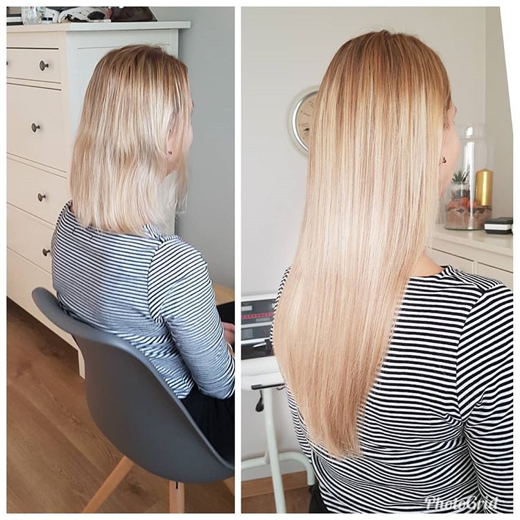 Before after hair extensions