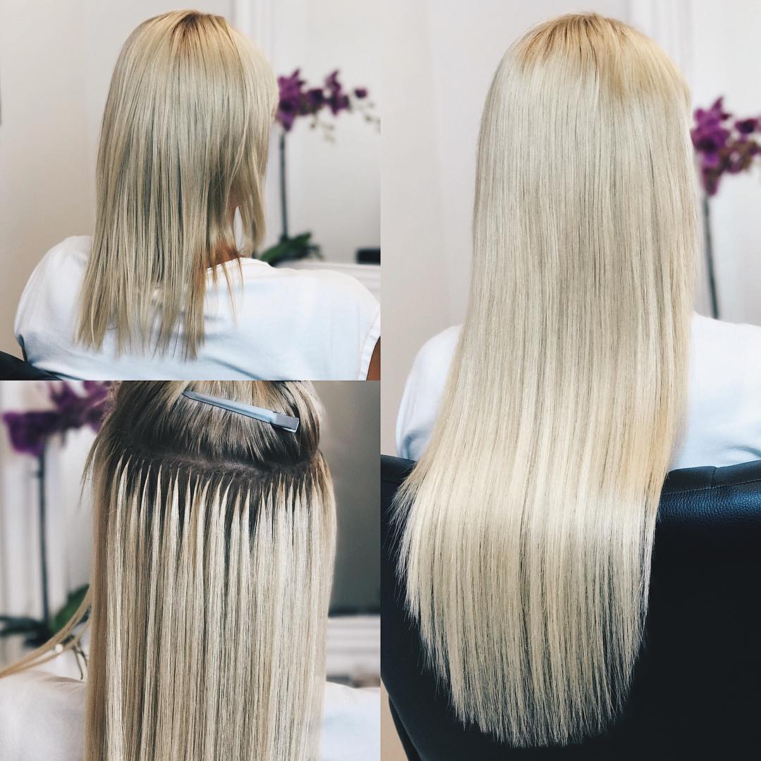 Before after hair extensions