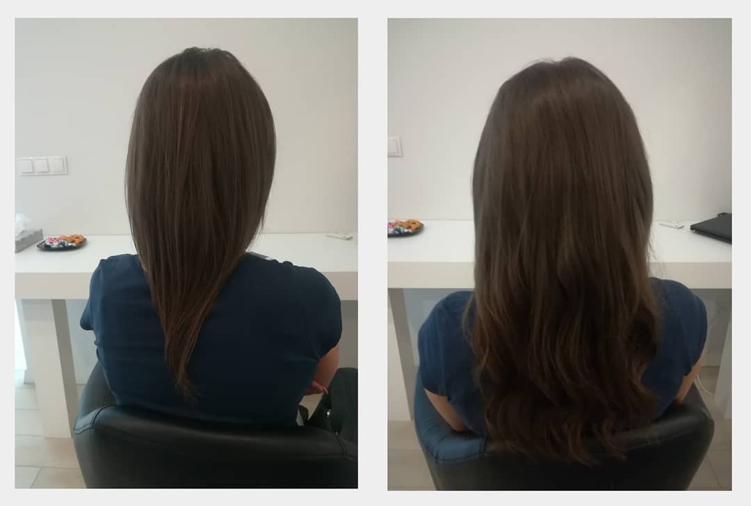 Before after hair extensions