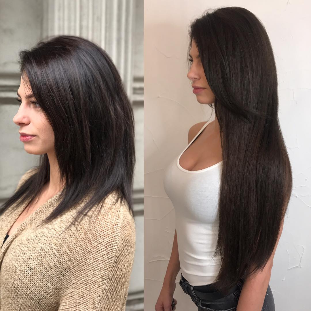 Hair extensions before and after best sale