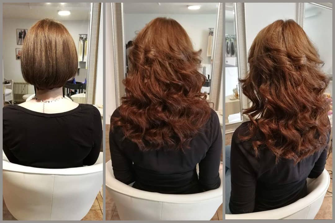 Before after hair extensions