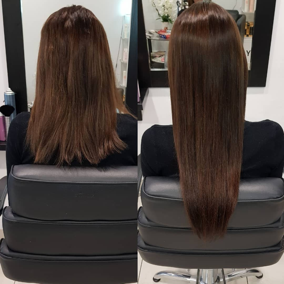 Before after hair extensions