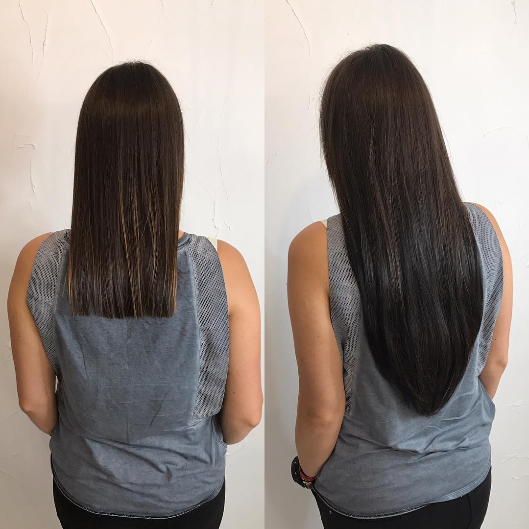 Before after hair extensions