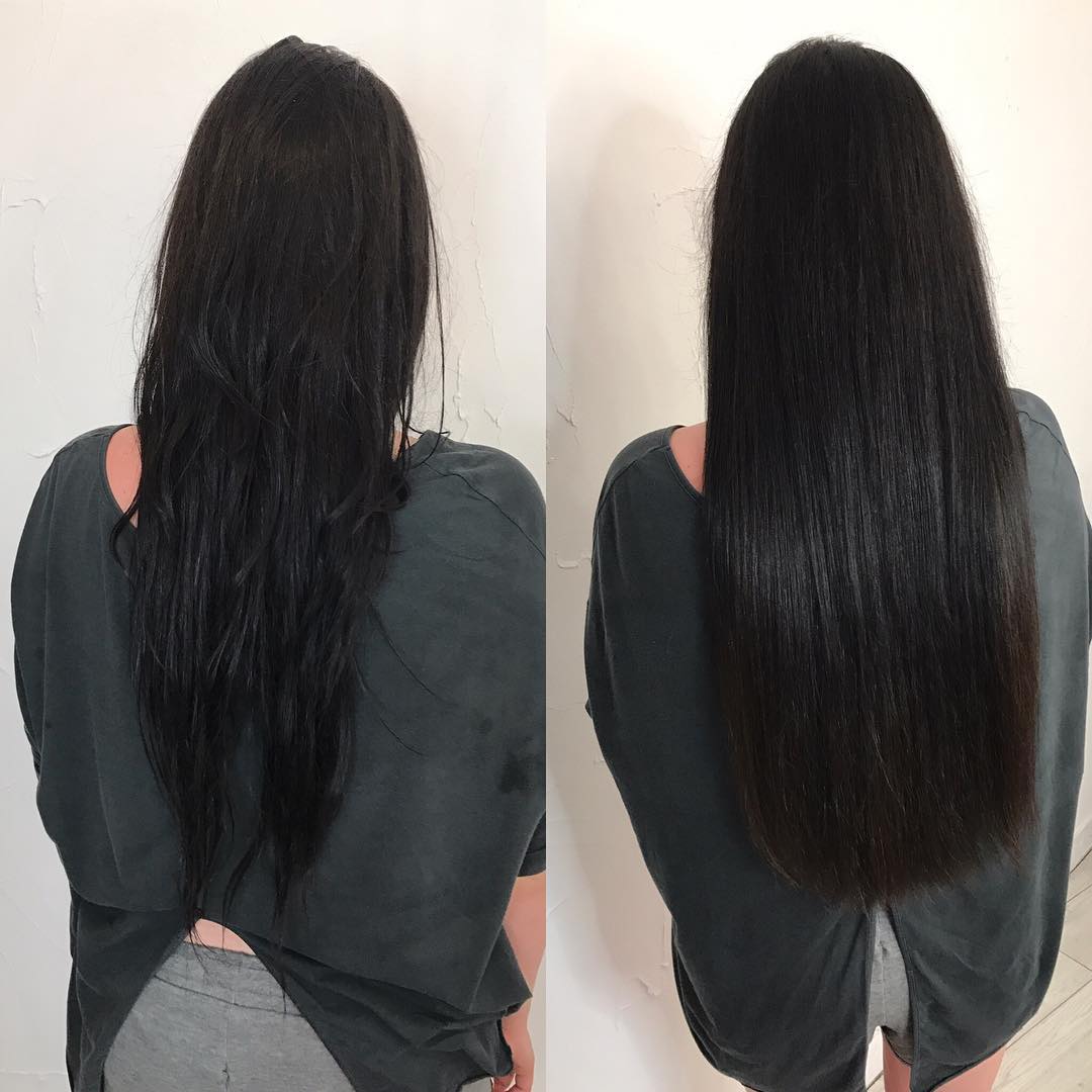 Before after hair extensions