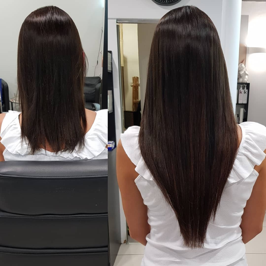 Hair extensions before and after best sale